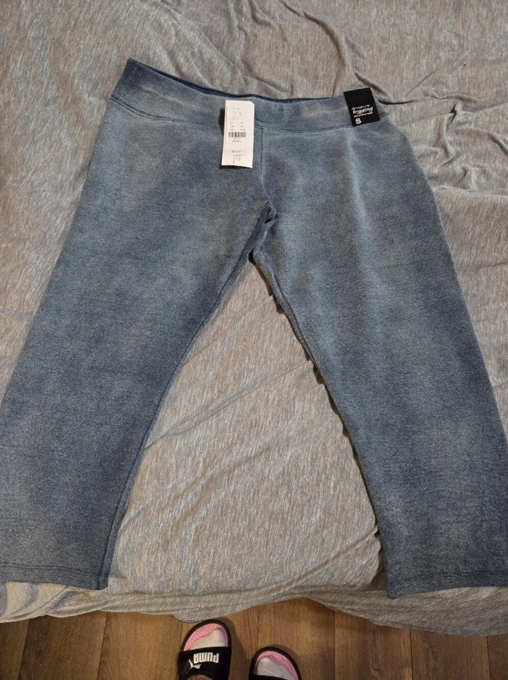 New York & Company Heathered Blue Leggings